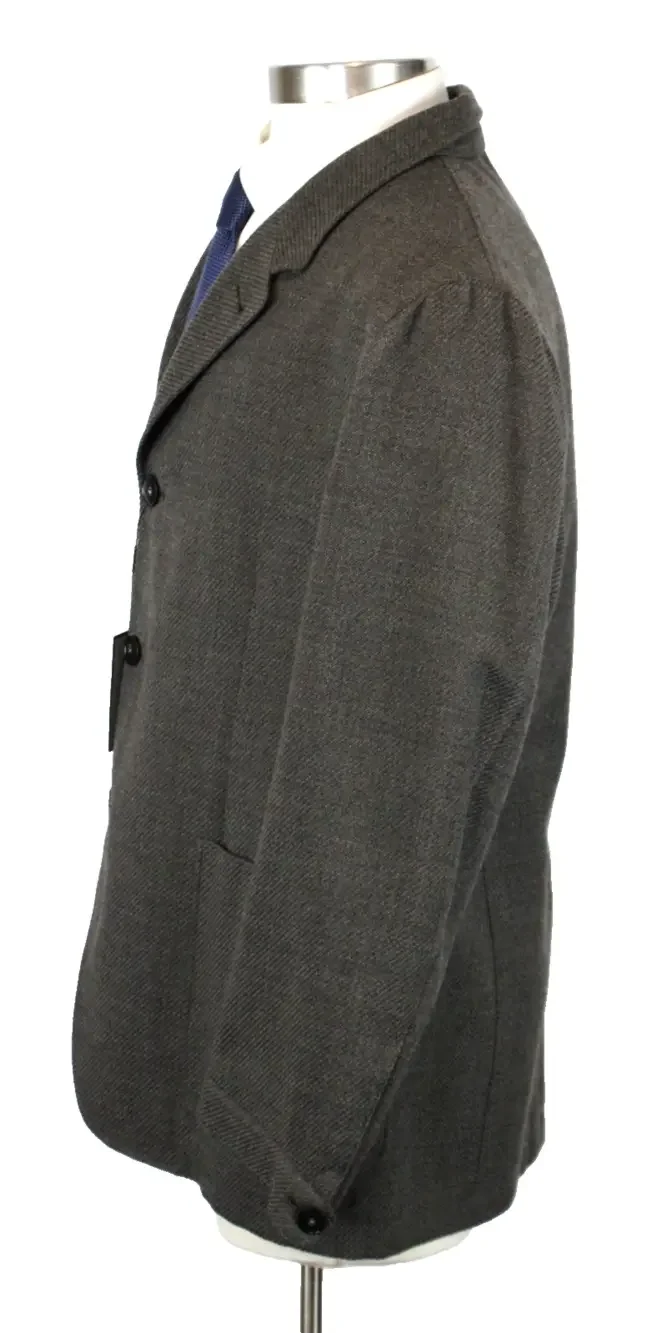 $1650 Canali Blazer 48 R (58 EU) Mens Brown Wool Cotton Nuvola Trim Sport Coat
